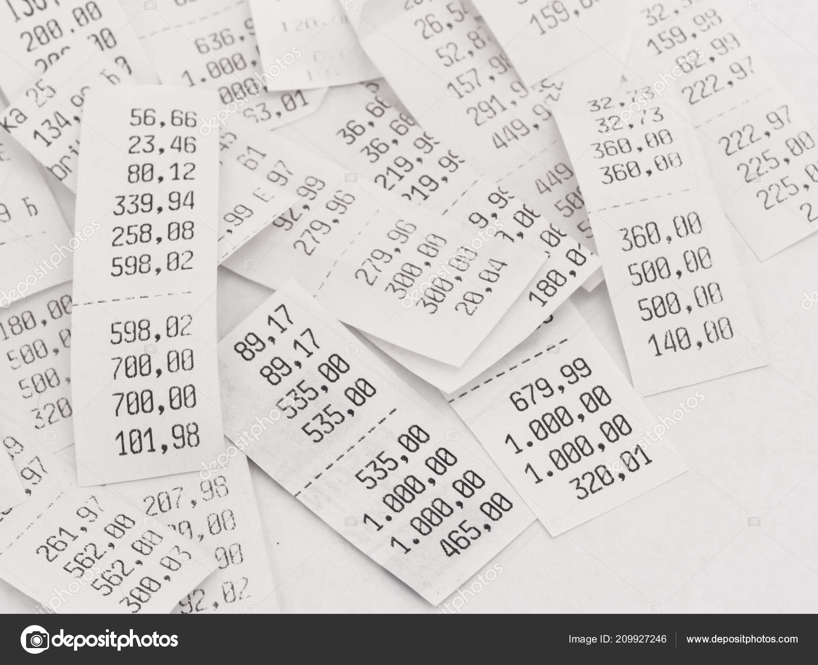 Pile Shopping Receipts Costs Stock Photo by ©vesnac 209927246