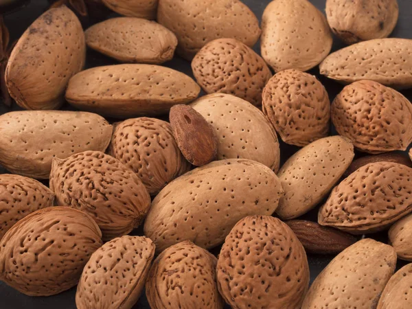 Lots Almond Closeup Top View — Stock Photo, Image