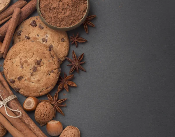 Homemade Biscuits Nuts Chocolate — Stock Photo, Image