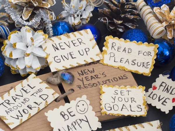 New Year Resolution Concept Table Decoration — стоковое фото