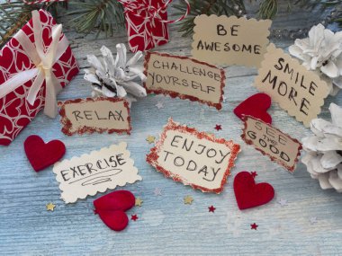 Yeni yıl kararları ile tatil dekorasyon