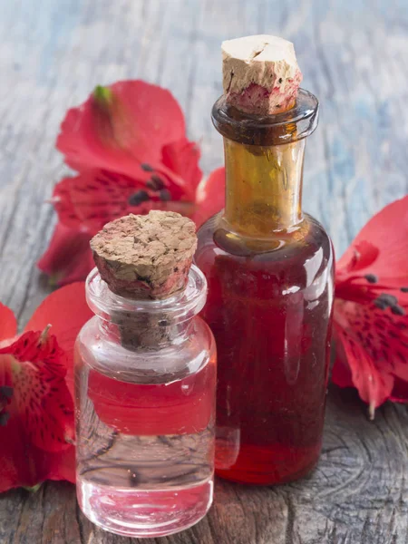 Cosméticos Naturais Frescos Como Conceito Flores Primavera — Fotografia de Stock