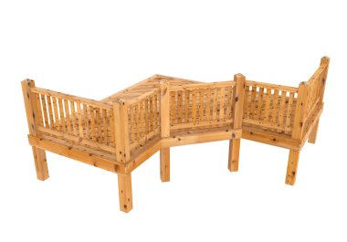 3D render. Ladin Ahşap Teras, sundurma veya balkon Illustration. Beyaz arka plan üzerinde izole