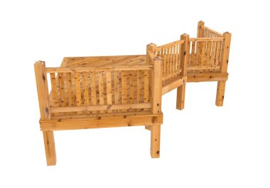 3D render. Ladin Ahşap Teras, sundurma veya balkon Illustration. Beyaz arka plan üzerinde izole