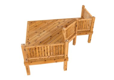 3D render. Ladin Ahşap Teras, sundurma veya balkon Illustration. Beyaz arka plan üzerinde izole