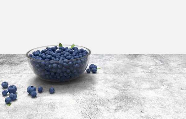 3D render. Cam kase tam yaban mersini beton masada