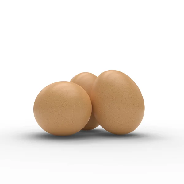 Merhaba çözünürlük 3d render üç yumurta beyaz izole