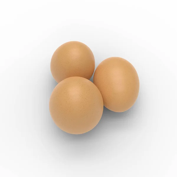 Resolution Render Three Eggs Isolated White — Stock Photo, Image