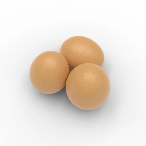 Resolution Render Three Eggs Isolated White — Stock Photo, Image