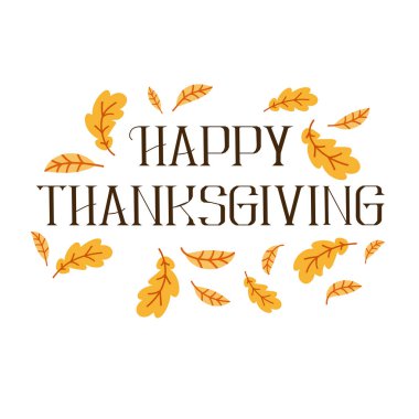 Elle çizilmiş Şükran günün kutlu olsun yazı tipografi poster.