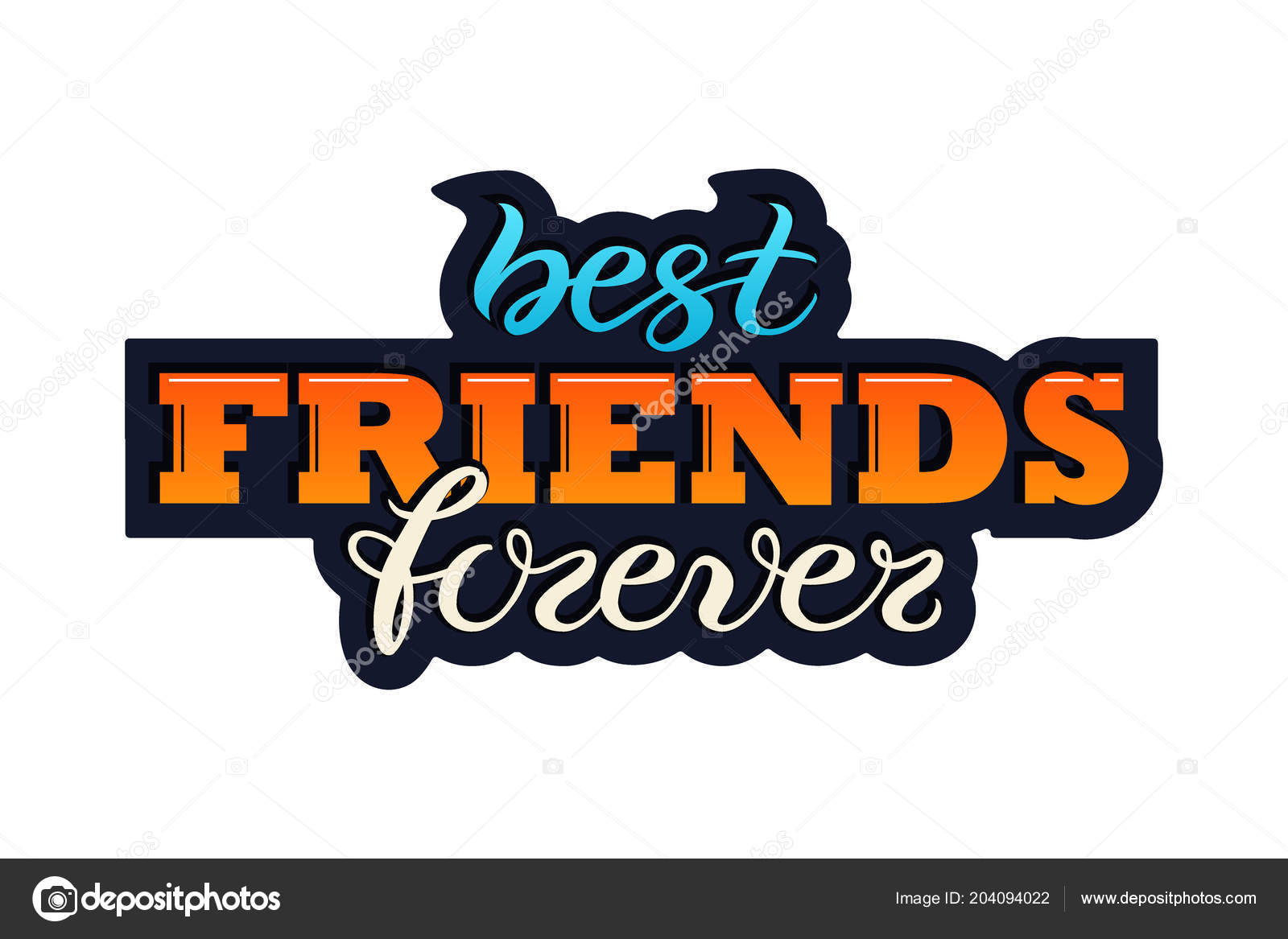 Best Friends Forever Typographic Design Stock Illustrations – 149