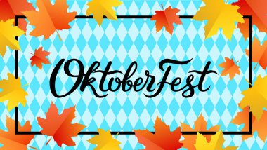 Oktoberfest el yazısıyla yazılmış yazı. Oktoberfest Tipografi vektör tasarımı tebrik kartları ve afiş için. Almanca çeviri - Octoberfest 2018 hoş geldiniz. Vektör çizim