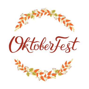 Oktoberfest el yazısıyla yazılmış yazı. Oktoberfest Tipografi vektör tasarımı tebrik kartları ve afiş için. Almanca çeviri - Octoberfest 2018 hoş geldiniz. Vektör çizim