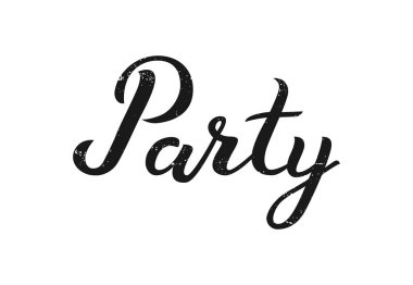 Parti elle çizilmiş yazı tipografik vektör tasarımı