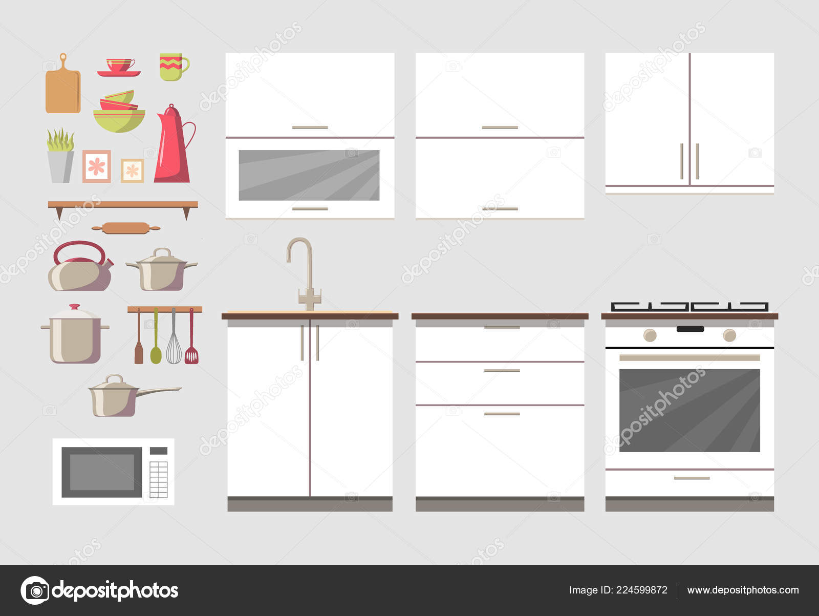 kitchen cabinets clipart