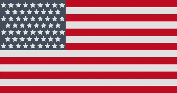 Ilustración del icono del vector de bandera estadounidense, diseño plano. Etiqueta oficial de Estados Unidos de América . — Archivo Imágenes Vectoriales