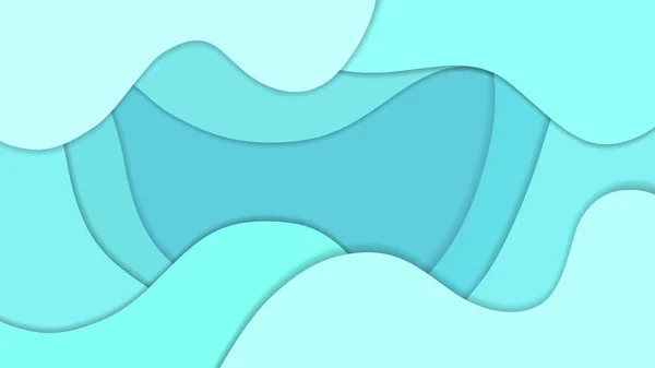 Paper Art Cartoon abstrakte Wellen. Papier schnitzen Hintergrund. moderne Origami-Design-Vorlage. Vektorillustration. 3D-Papierschichten. für Landing Page, Template, ui, Web, Poster, Banner. — Stockvektor