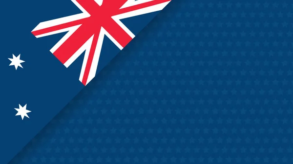 Modelo de banner de celebração do Dia da Austrália com bandeira australiana e padrão com decoração de estrelas. Modelo de cartaz de férias. Ilustração vetorial . — Vetor de Stock