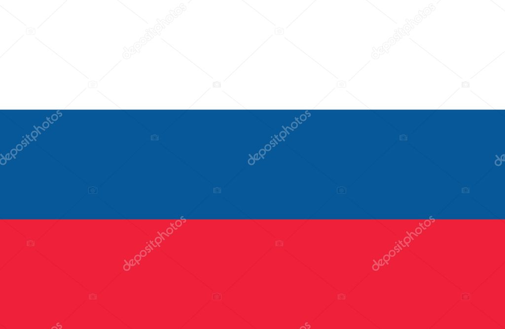 Russian flag vector icon illustration, flat design. Official label of Russian Federation. Vector illustration