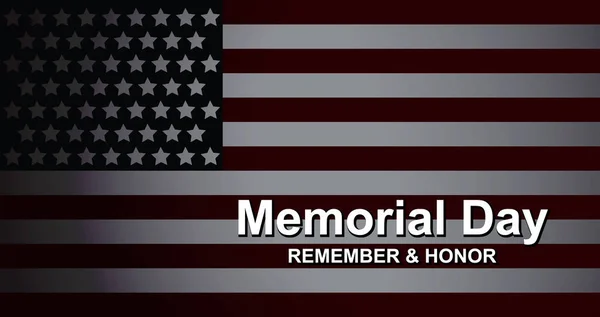 Memorial Day-Zapamiętaj i cześć z flagą USA, Vector Illustra — Wektor stockowy
