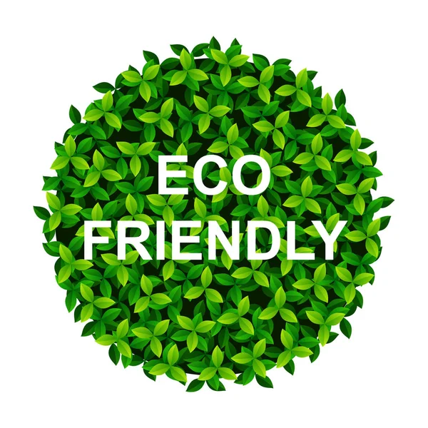 Creative Poster Or Banner with green leaves Earth ball and ECO Friendly text — Stock Vector