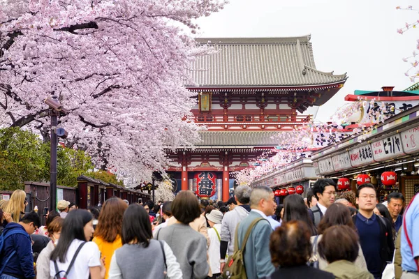 Tokio Japón 2018 Marzo Templo Sensoji Barrio Asakusa Los Turistas — Foto de Stock