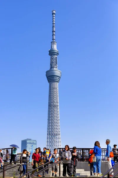 Tokió Japán 2018 Március Sumida Riverside Híres Turisták Venni Családjuk — Stock Fotó