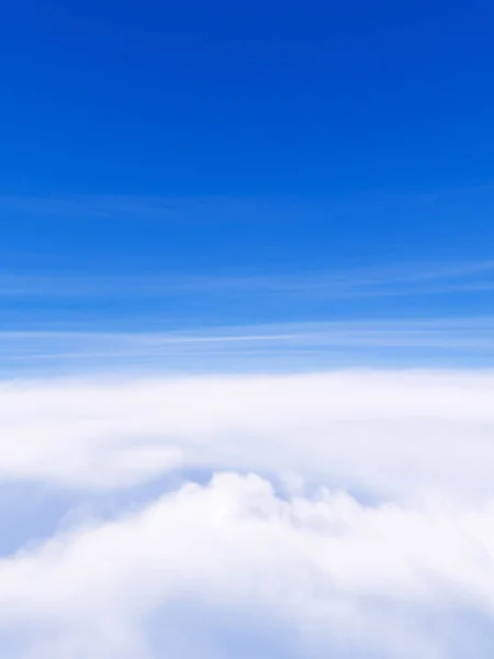 Cloudscape Modrá Obloha Fly Vysoká Verze — Stock fotografie