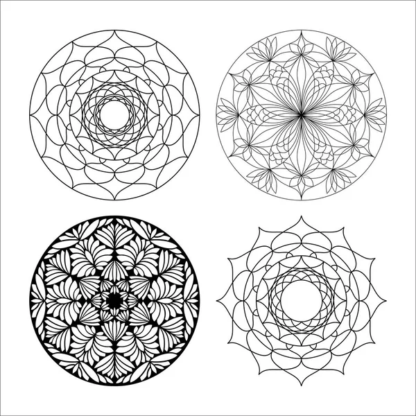 Belle Mandala Vecteur Fleur Objet Floral Rond Ornemental — Image vectorielle