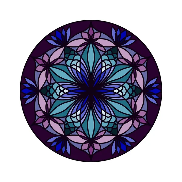 Hermoso Vector Mandala Flor Objeto Floral Redondo Ornamental — Vector de stock