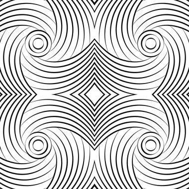 Tek renkli tasarlamak vektör Seamless modeli. Geometrik eğrisi öğeleri.