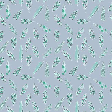 Elle çizilmiş tüyler küme. Güzel vektör Seamless modeli.