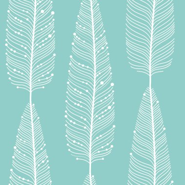 Elle çizilmiş tüyler küme. Güzel vektör Seamless modeli.