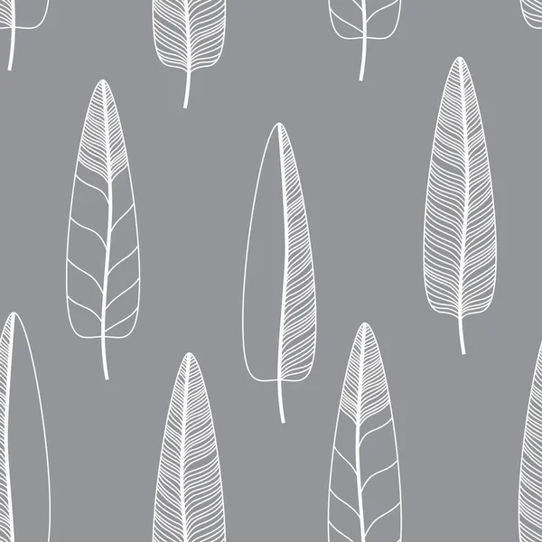 Hand drawn feathers set. Nice Vector Seamless Pattern.