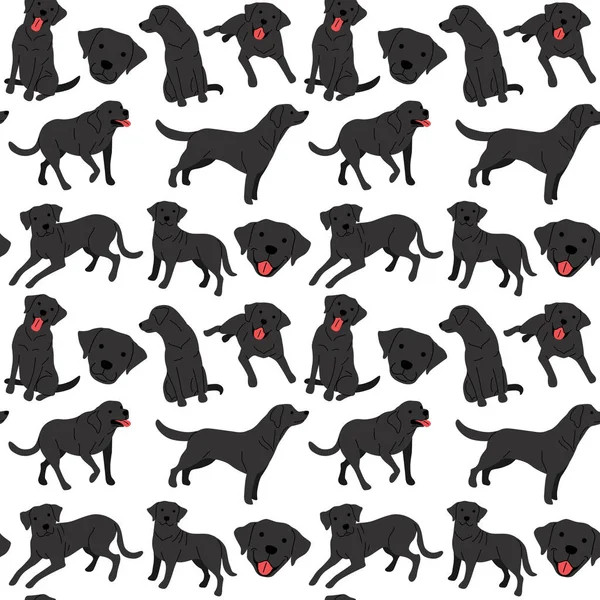 Patrón Labrador Poses Perro Raza Perro — Vector de stock