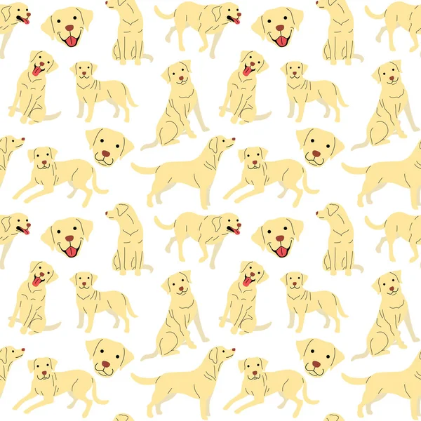 Labrador Pattern Dog Poses Dog Breed — Stock Vector