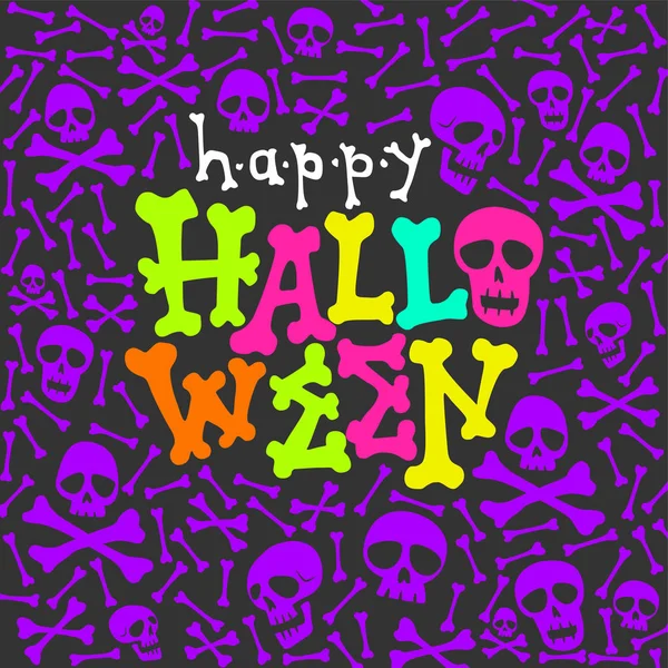 Happy Halloween Neonowy Napis Karty Halloween Party — Wektor stockowy