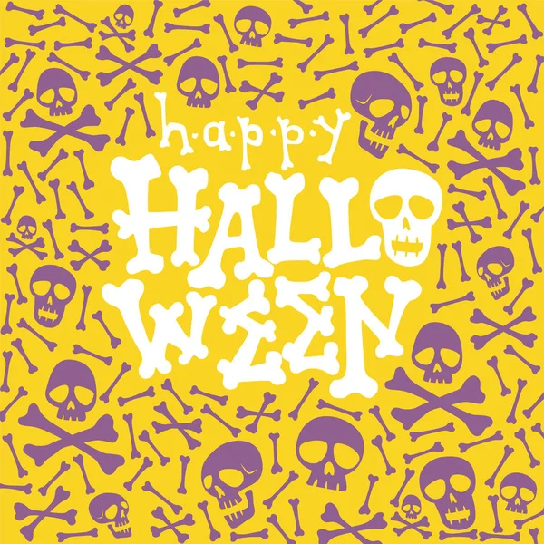 Happy Halloween Karty Halloween Czcionki Tła Czaszki — Wektor stockowy