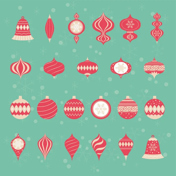 Ensemble Ornement Boule Noël Joyeux Noël Heureuse Illustration Nouvelle Année — Image vectorielle