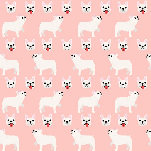 French bulldog in action,seamless pattern — Stock Vector