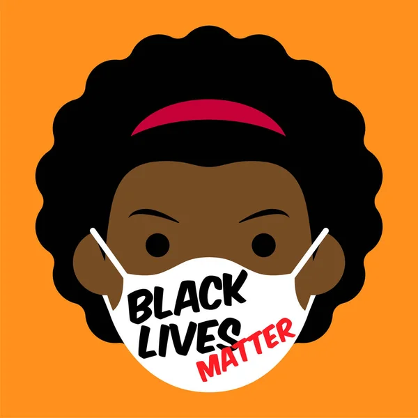 Black Lives Matter Avatar Dibujos Animados — Vector de stock