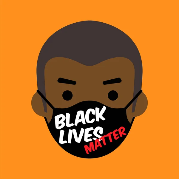 Black Lives Matter Avatar Dibujos Animados — Vector de stock