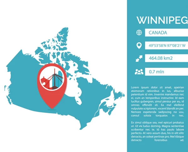 Winnipeg map infographic vector isolated illustration — Stock Vector