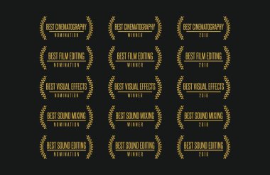 Film Ödülü adaylığı kazanan vektör Icon set