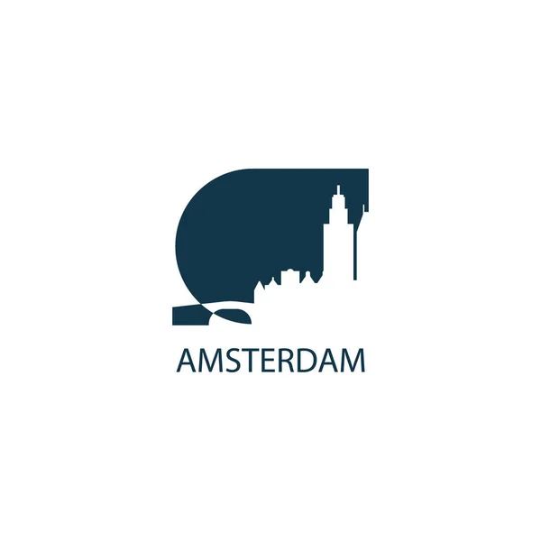 Holanda Amsterdam skyline vector ilustración — Vector de stock