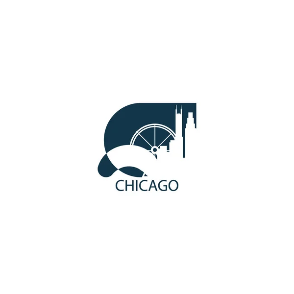 USA Chicago skyline illustrazione vettoriale — Vettoriale Stock