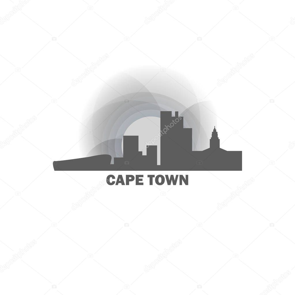 South Africa Cape Town skyline vector illustration