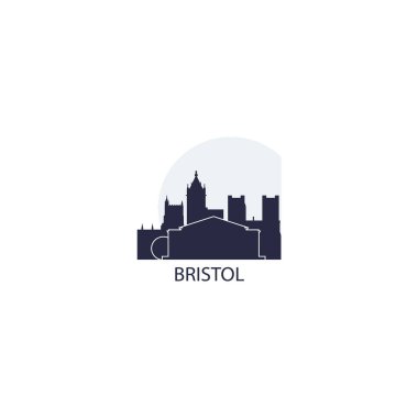 İngiltere'de Bristol manzarası siluet vektör çizim