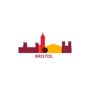 İngiltere'de Bristol manzarası siluet vektör çizim
