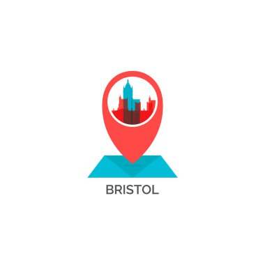 Bristol şehir manzarası siluet vektör logo çizim
